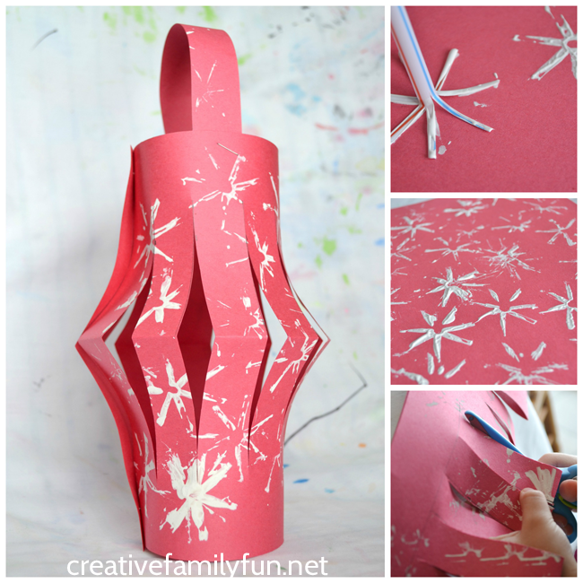 This fun Straw-Printed Paper Lantern craft is a fun activity for Chinese New Year or anytime you're learning about China and Chinese culture.