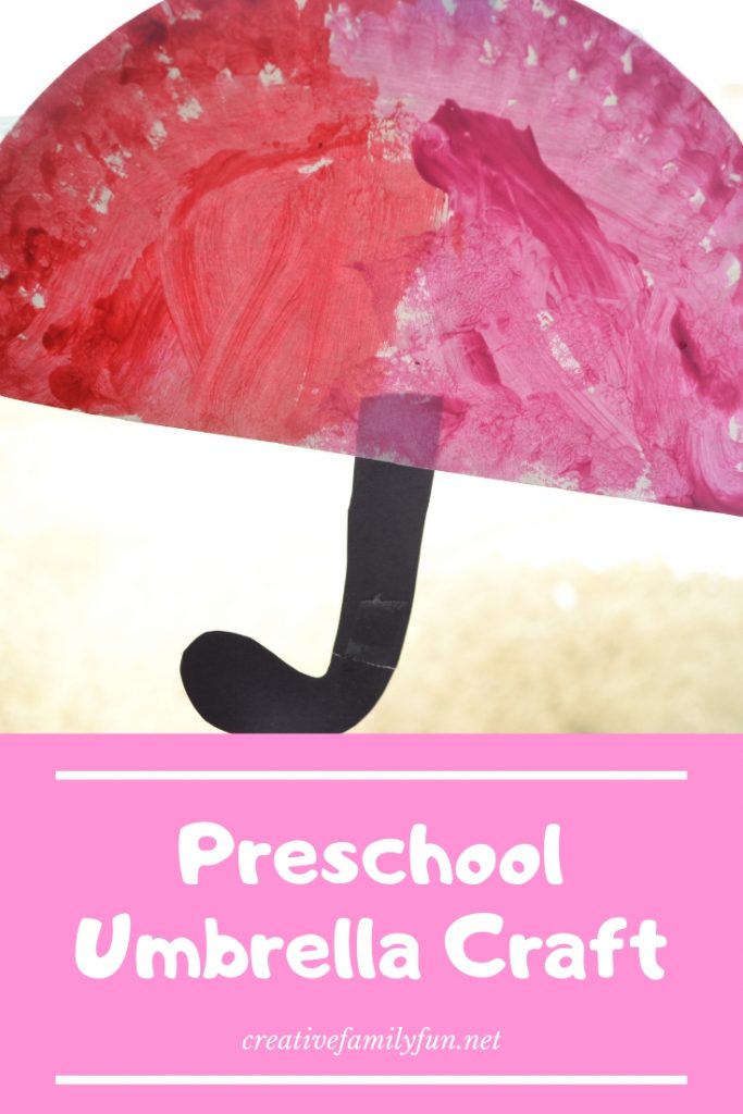 How to make a paper plate umbrella. This is such a fun and simple craft for preschool.
