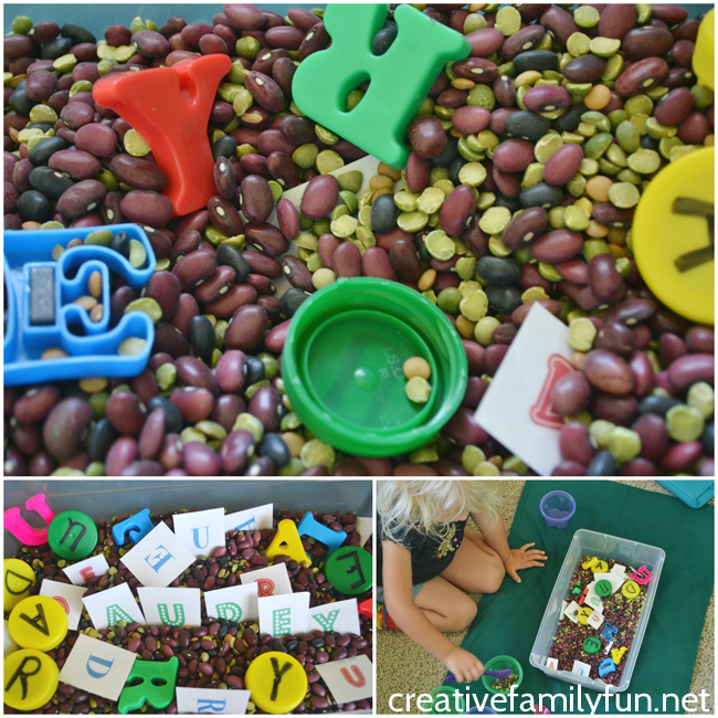 Set up a simple Name Recognition Sensory Bin to help your preschooler get ready for kindergarten. Kids will love this fun name recognition activity.