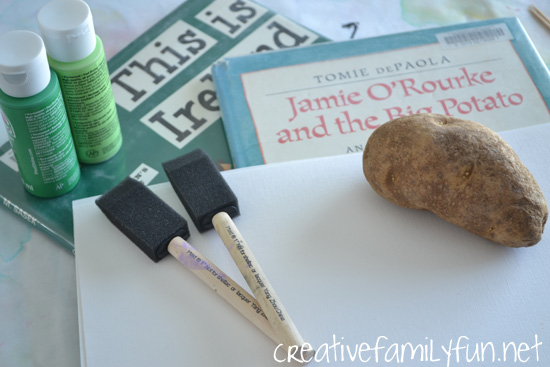 Use shamrock potato prints to decorate cards, paper, or notebooks with this fun printmaking project for St. Patrick's Day. It's a fun art project for all ages.