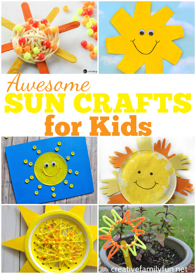 These fun sun crafts for kids are the perfect summer craft. Gather your supplies and have some fun with these awesome kids crafts.