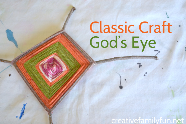 Sit down with your kids to make this fun classic craft. This rustic God's Eye craft for kids uses simple supplies and it is easy to make your own unique version.