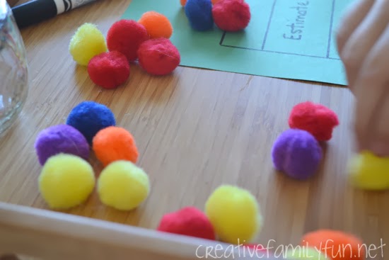 Challenge your kid's estimation skills with this fun estimation station math invitation. It's easy to set up and so much fun to play.