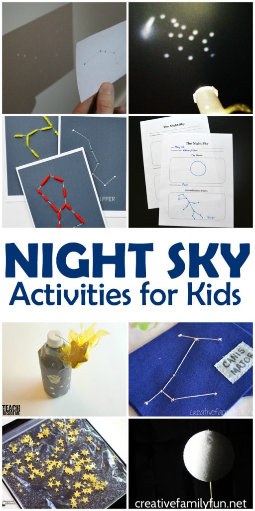 Have fun learning about the moon, space, and stars with these awesome night sky activities and crafts for kids. These space themed ideas are awesome!