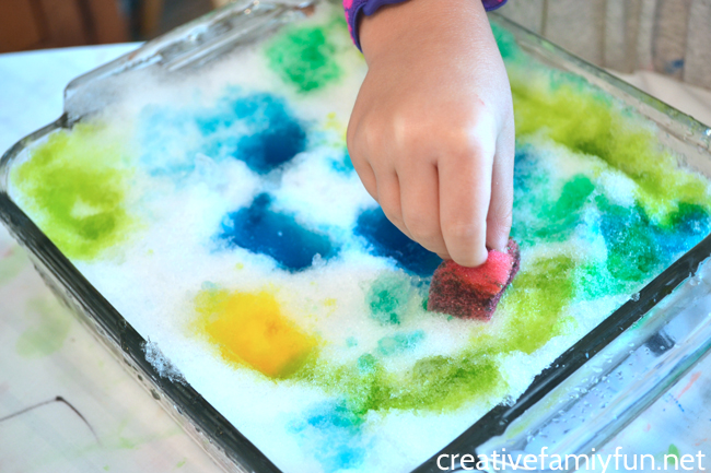 Use snow as your canvas and use a simple DIY snow paint to get creative with this fun Snow Painting Art Activity for kids.