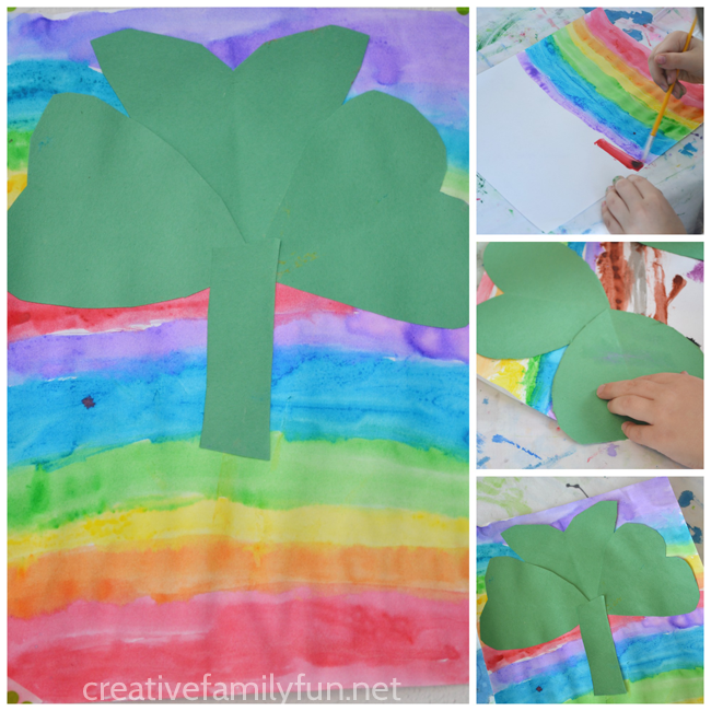 St. Patrick's Day isn't just about the color green, it's all colors of the rainbow especially when you create this pretty Shamrock Rainbow Craft for Kids.
