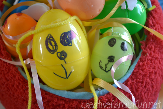 Turn your plastic Easter eggs into fun bunnies and cute kids. This fun kids craft is open-ended and creative. Try this fun activity, Plastic Egg Bunnies, this Easter.