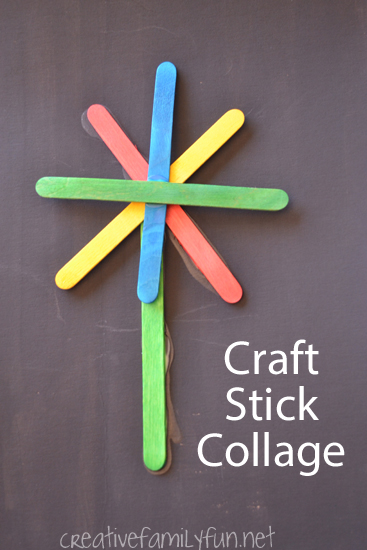 Grab a pile of colorful craft sticks and start creating this craft stick collage. You'll love the results of this craft stick art project for kids.