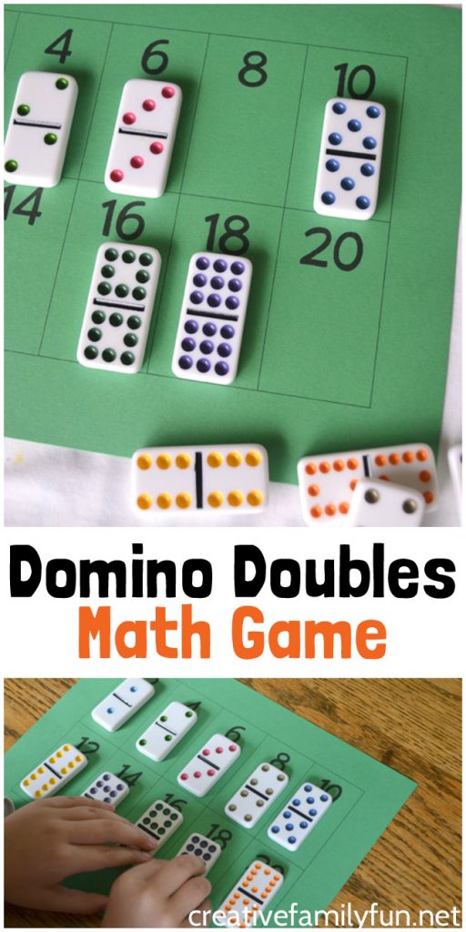 Practice your doubles addition facts with this simple, free printable Domino Doubles Game. It's a fun and easy math game for your elementary kids.