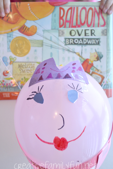 Make your own version of the balloon puppets in the Macy's Thanksgiving Day Parade inspired by the book Balloons Over Broadway.