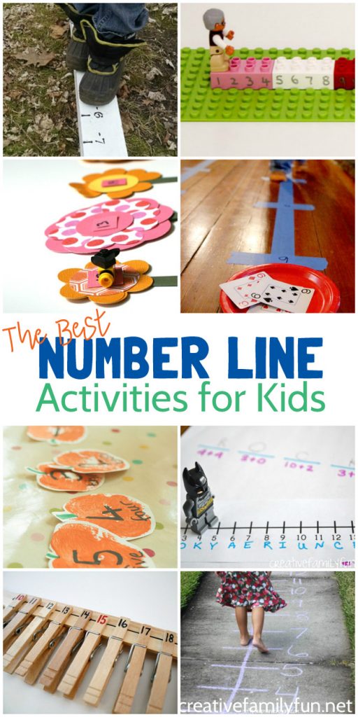 Play and learn with these fun number line activities for kids. You'll move, use your fine motor skills, play math games and have so much fun with these ideas. Learning math can be fun!