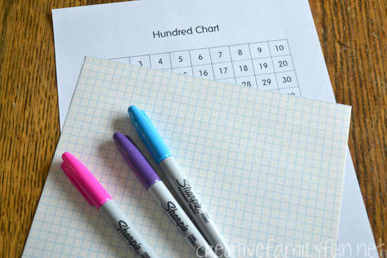 Try filling in a small snippet of a hundred chart with these easy to make Fill-In-The-Blank Hundred Chart Puzzles for a little extra math practice at home.