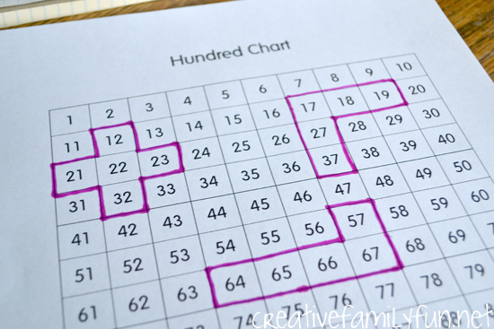 Try filling in a small snippet of a hundred chart with these easy to make Fill-In-The-Blank Hundred Chart Puzzles for a little extra math practice at home.