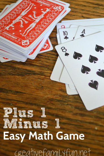 Practice your plus 1 minus 1 math facts with this fun math card game. It's a great way to practice math at home with your kids.