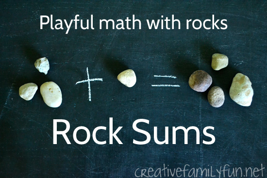 Practice math in the backyard with this for outdoor math activity, Addition With Rocks, which uses rocks as a math manipulative to work on adding. 