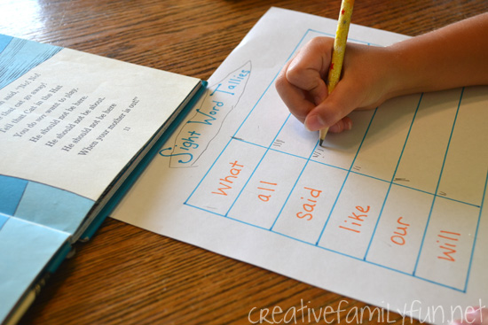 Learn sight words with this fun reading game that adds a little math in with your reading practice. Sight Word Tallies is easy to set up and fun to play for your beginning readers.