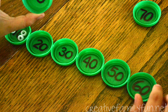 Learn and review skip counting by 10s with this simple fine motor math activity that can easily be turned into a fun busy bag.