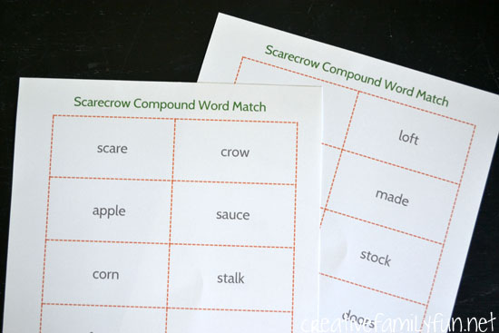 Play this printable match game to combine different fall words to make a compound word match game. It's a fun and easy reading game for your second grader.