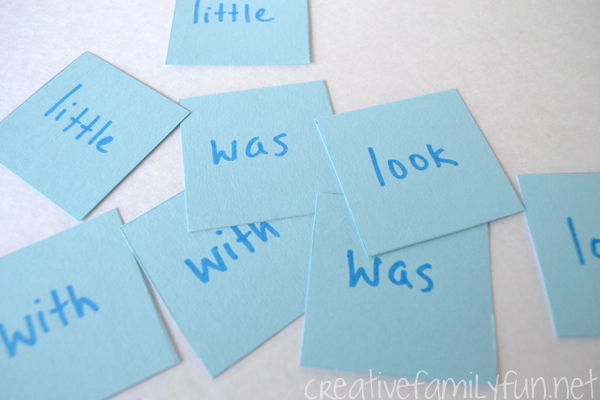 Practice sight words with this simple sight word memory game. It's easy to make and can be personalized for any set of sight words.