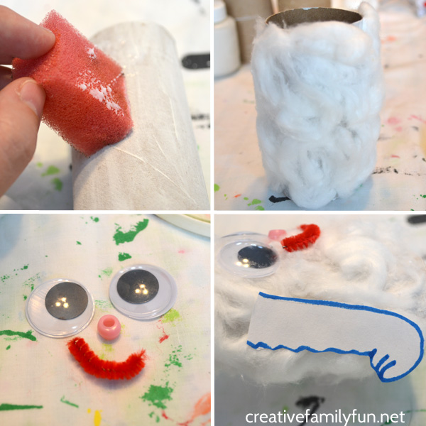 Create a cute cardboard tube yeti craft for kids inspired by the fun children's book The Thing About Yetis by Vin Vogel. Adorable!