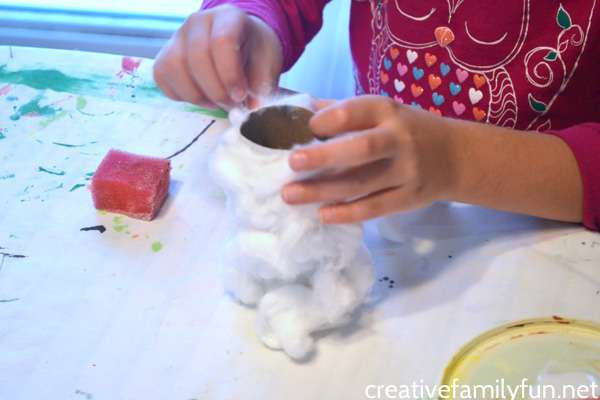 Create a cute cardboard tube yeti craft for kids inspired by the fun children's book The Thing About Yetis by Vin Vogel. Adorable!