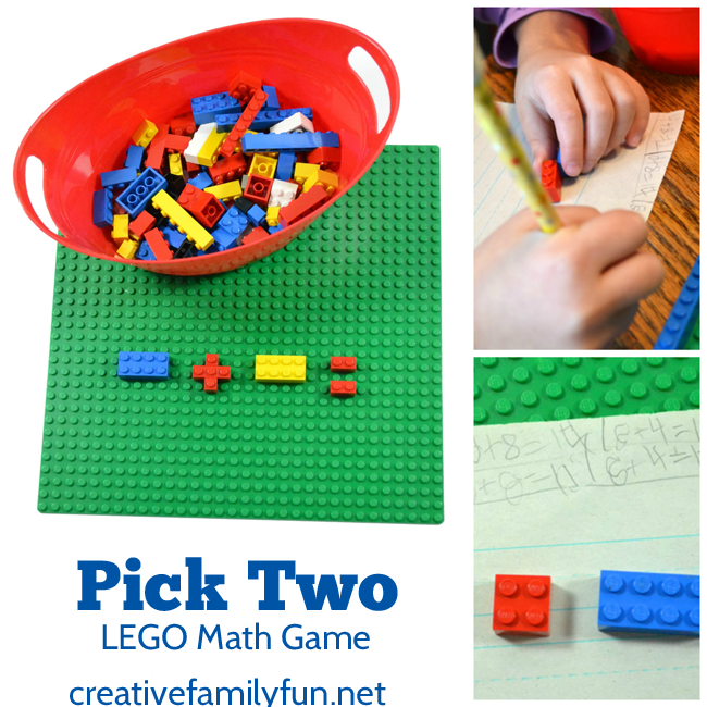 Grab your LEGO bricks and practice addition with this fun hands-on LEGO math game for early elementary kids. It's such a fun way to do math. 