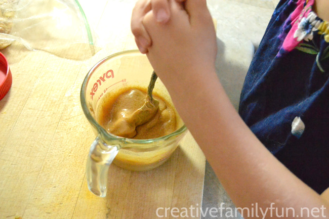 Combine peanut butter and honey to make a delicious sauce for apples. This yummy apple snack is perfect for after school snack time.
