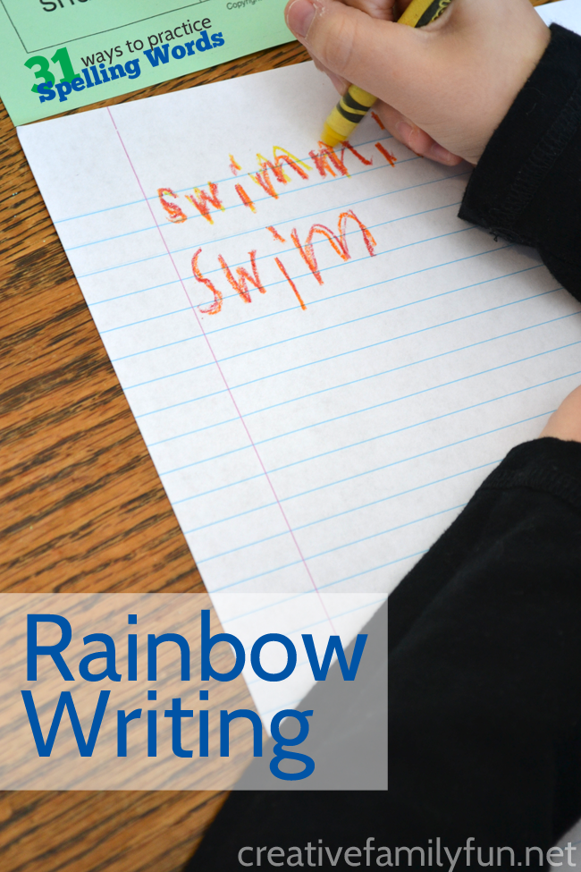 Add a little color to your homework with this fun way to practice spelling words, Rainbow Writing. It's a fun way to learn!