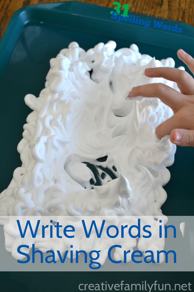 Get a little messy while you learn with this fun way to practice spelling words, Shaving Cream Spelling Words. It's so much fun!