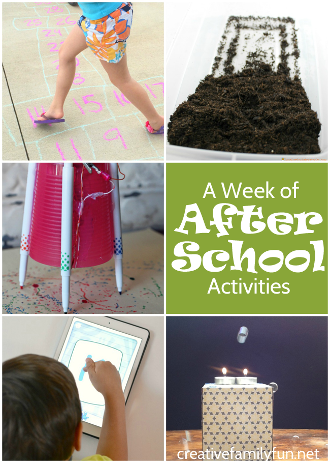 A week of after school activities for your school aged kids.