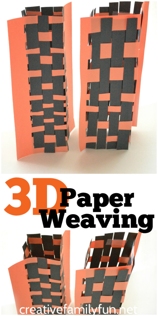 Add a fun twist to traditional paper weaving with this fun 3-D Paper Weaving art project for kids.