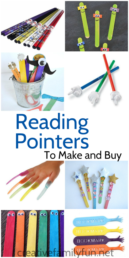 These fun reading pointers you can make or buy are all perfect to help your child track the words on the page when they're learning to read.