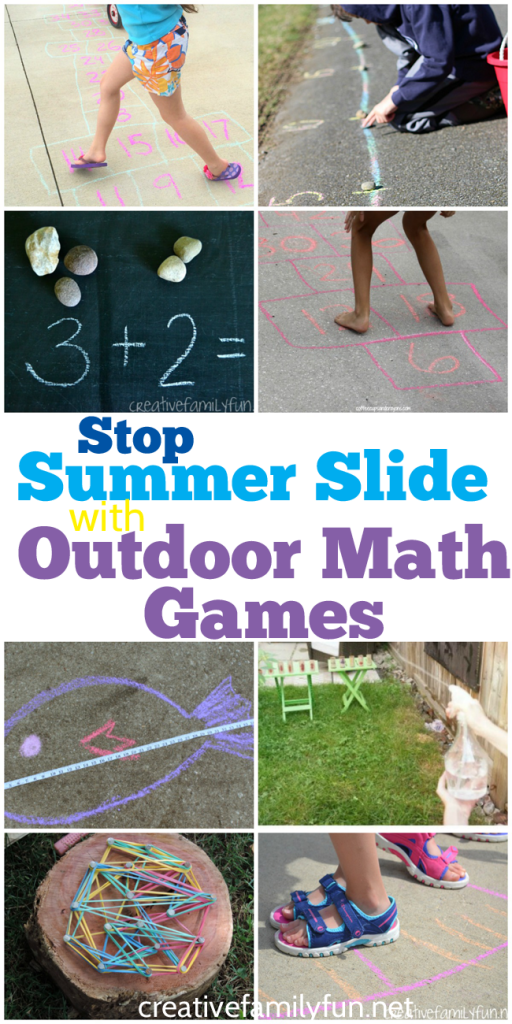 Have some summer fun and do some learning at the same time with these outdoor math games. It's a great way to stop summer slide!