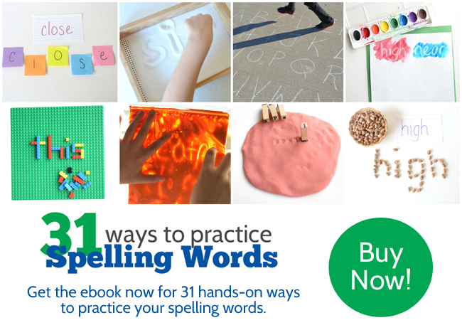Make homework more fun with this printable ebook of fun spelling word ideas. You'll find gross motor, fine motor, art projects, and more.