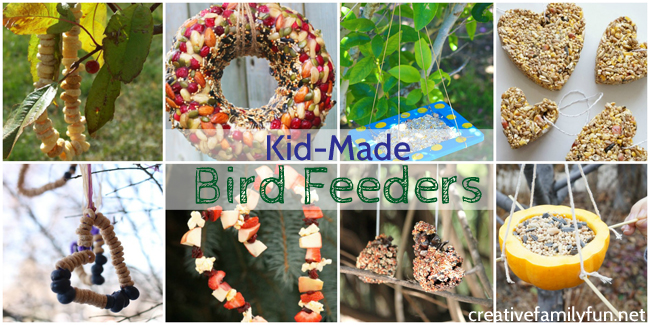 Invite the birds to your yard with one of these kid-made bird feeders. DIY bird feeders are a great family craft and a fun way to learn about nature.