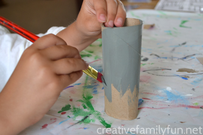 This cardboard tube Elephant craft inspired by the Elephant and Piggie books by Mo Willems is so much fun to make and to play with.