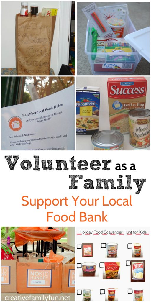 There are many ways to volunteer as a family. One way is to support your local food bank. Here are some ways you and your kids can serve your community.