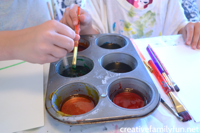 Mix up a batch of DIY sugar paint - made with corn syrup - to do this fun art project inspired by the country of Barbados.