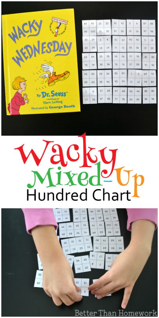 Try to correct the hundred chart with this Wacky Mixed-Up Hundred Chart game inspired by the Dr. Seuss book Wacky Wednesday.