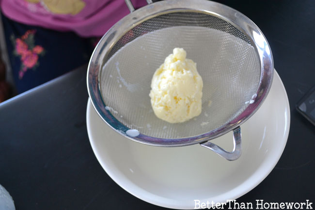 Learn the science behind making butter with this fun kitchen science experiment inspired by the Little House book series.