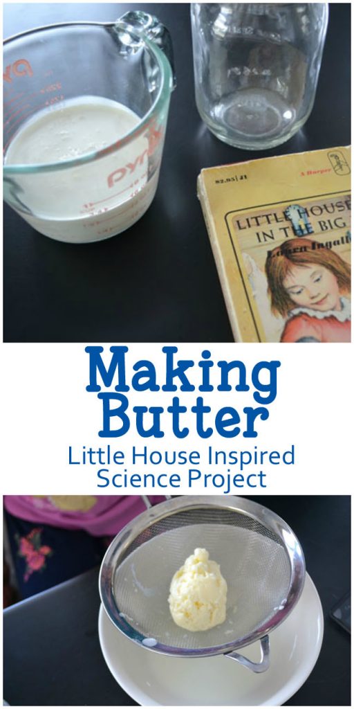 Learn the science behind making butter with this fun kitchen science experiment inspired by the Little House book series.