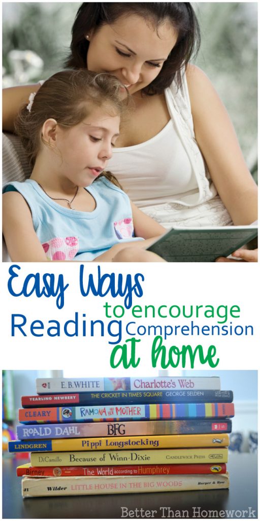Easy ways to help with reading comprehension during read aloud time at home.