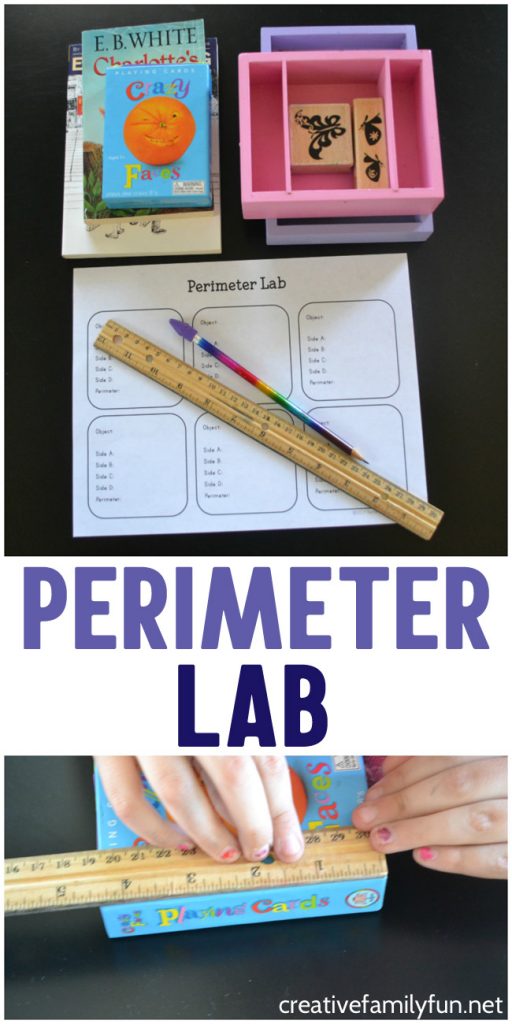 Explore measurement with this simple hands-on perimeter activity for kids, a Perimeter Lab math invitation. They'll measure, calculate, and have fun.