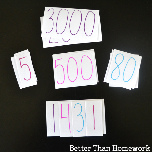 Use index cards to create a fun place value activity for elementary kids. They'll build numbers while learning all about the place value of each number.