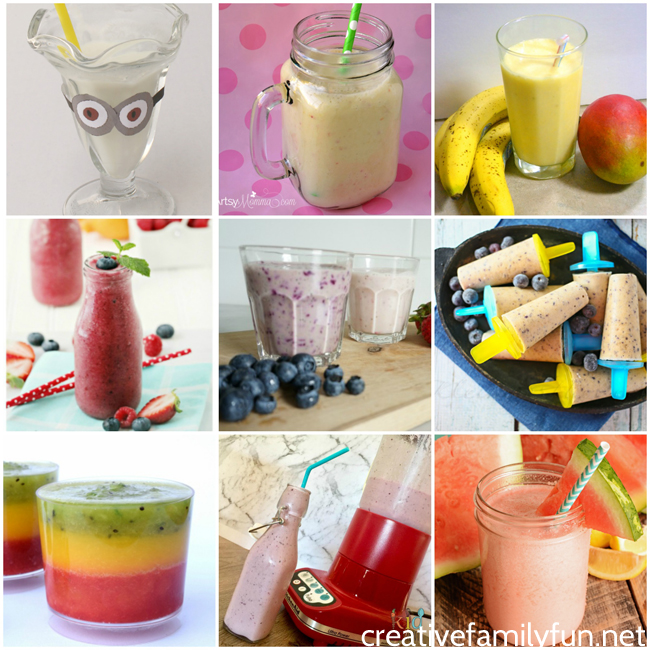 These delicious kid-friendly smoothie recipes are perfect for breakfast, lunch, or a refreshing snack. Try a fruity smoothie or a dessert-inspired smoothie.
