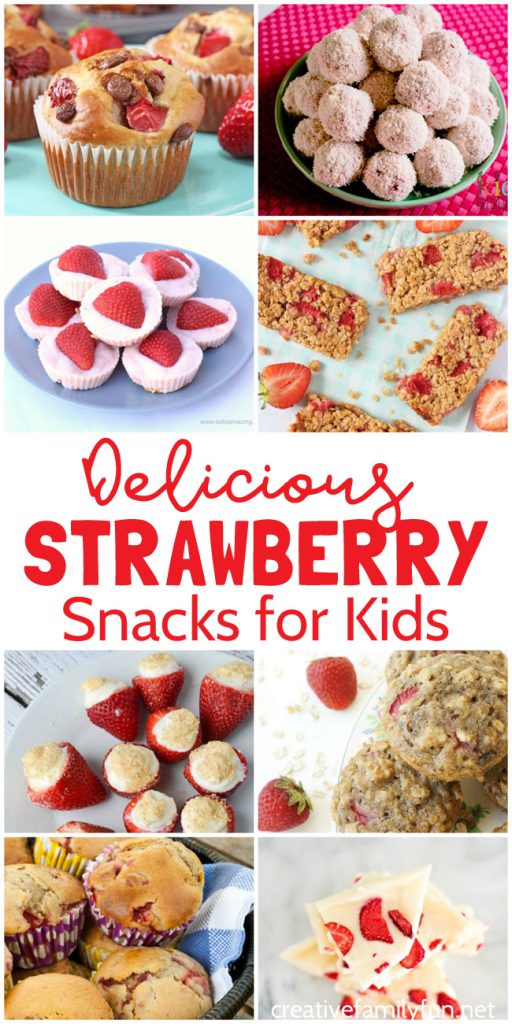 Delicious strawberry snacks for kids that are fun to make and yummy to eat. They're a great way to enjoy this favorite summer fruit.