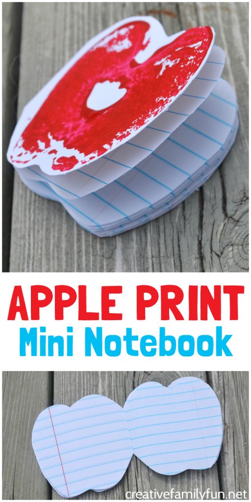 Make a fun little book from apple prints to encourage writing with kids. These Mini Apple Print Notebooks are so easy to make!