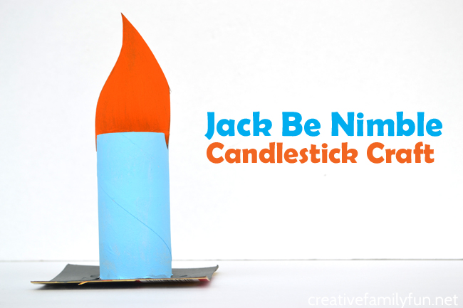 Make nursery rhymes fun when you use recycled materials and other simple craft supplies to make this Jack Be Nimble candlestick craft for kids. 