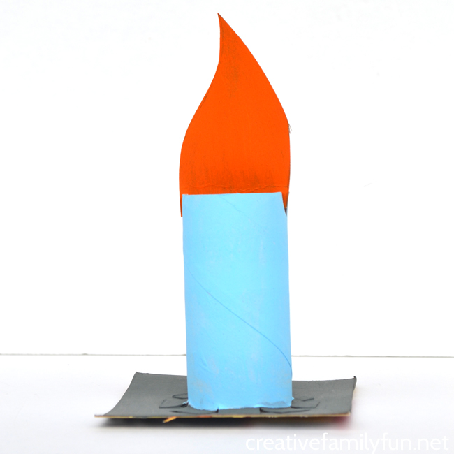 Make nursery rhymes fun when you use recycled materials and other simple craft supplies to make this Jack Be Nimble candlestick craft for kids.