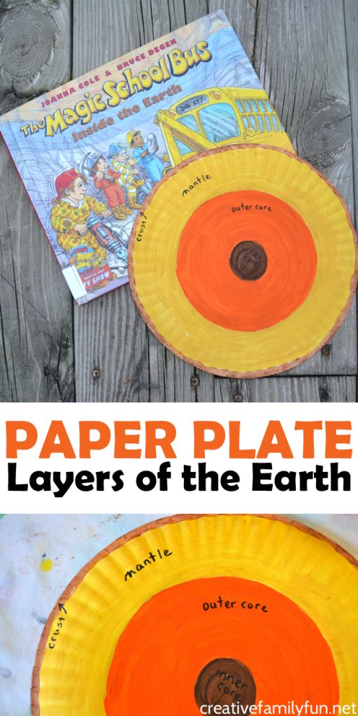 Have fun learning about earth science with this simple Paper Plate Layers of the Earth Project inspired by The Magic School Bus Inside the Earth.